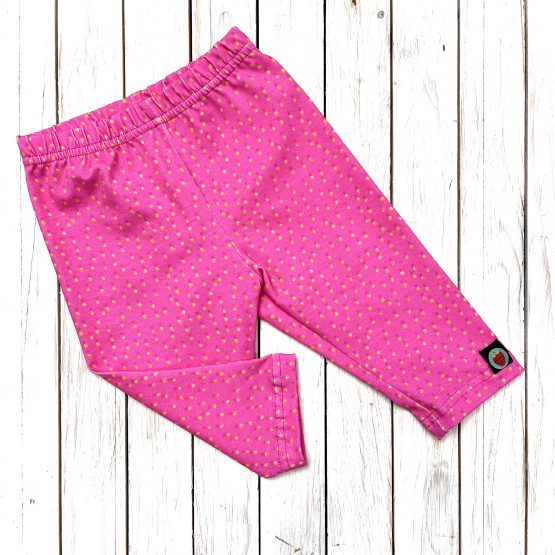 pamut térdnadrág, leggings – pink pötty