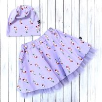 pörgős szoknya – csillogó színes cseresznyék ( lila )