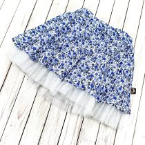 pörgős szoknya – búzavirág ( fehér tüll )