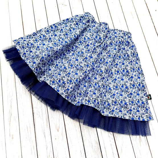 pörgős szoknya – búzavirág ( kék tüll )