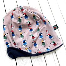 sapka – kutyák csíkos pulcsiban ( bézs )