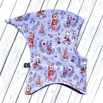 “űrhajós” sapka – nyuszi, róka, mosómedve – lila ( polár béléssel )