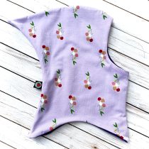 “űrhajós” sapka – csillogó színes cseresznyék – lila ( pamut béléssel )