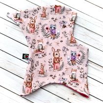 “űrhajós” sapka – nyuszi, róka, mosómedve – barackszín ( pamut béléssel )