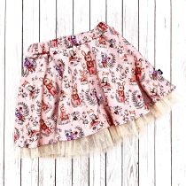 pörgős szoknya – nyuszi, róka, mosómedve ( barackszín )