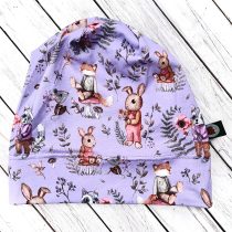 sapka – nyuszi, róka, mosómedve ( lila )