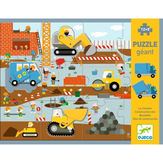 Óriás puzzle – Építkezés, 12+5 db-os – Construction site