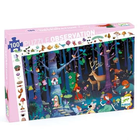 Megfigyeltető puzzle – Elvarázsolt erdő, 100 db-os – Enchanted Forest