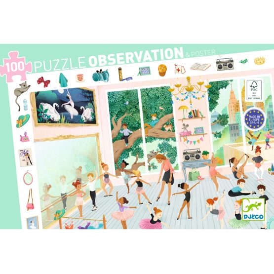 Megfigyeltető puzzle – Balett iskola, 100 db-os – The dance school