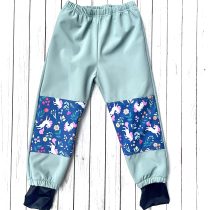 softshell esőnadrág – menta, unikornis