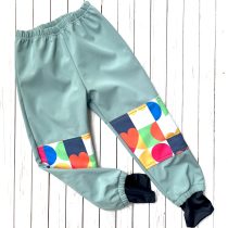 softshell esőnadrág – menta, színes térd