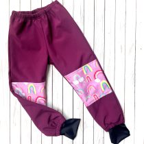 softshell esőnadrág – burgundi lila, szivárvány